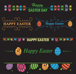 set of vector decorative color elements for Easter - happy Easter. Frames and delimiters