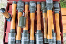 German WW2 Wooden Handle Hand Grenades In An Ammunition Box
