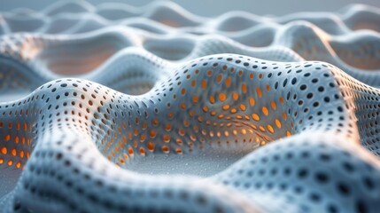 Poster - Detailed close-up of a repeating pattern in white material