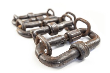Poster - Detailed view of chain on white background, suitable for industrial or security concepts