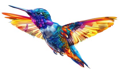 Canvas Print - A vibrant hummingbird in mid-flight. Perfect for nature and wildlife concepts