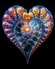 Wall Mural - Apollonian Fractal Vibrant Heart Pattern Design