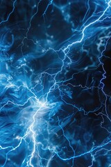 Poster - Detailed lightning bolt on black background. Suitable for weather-related designs