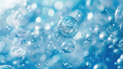 Poster - A bunch of bubbles floating in the air, suitable for various design projects