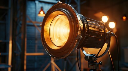 Aufkleber - Close up of a light on a tripod, suitable for photography or film production