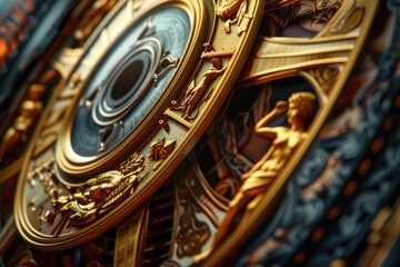 Poster - Close up of a clock on a wall, suitable for time management concepts