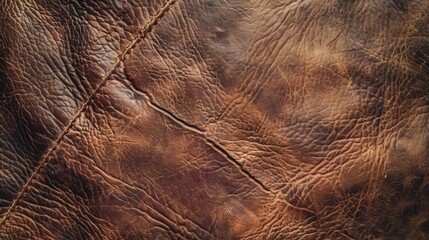 Poster - Detailed close up of brown leather texture, suitable for backgrounds or textures