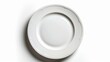 A minimalist white plate on a clean white background. Perfect for food and kitchen-related designs