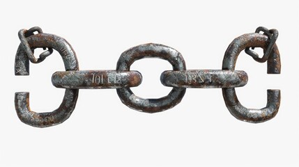 Poster - Detailed view of a single chain link, perfect for industrial concepts