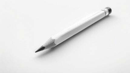 Poster - Detailed image of a pencil on a plain white background. Ideal for educational or office-related designs