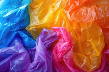 Poster - Close up shot of a bunch of plastic bags. Suitable for environmental and waste management concepts