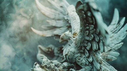 Poster - Detailed shot of an eagle statue. Suitable for various design projects