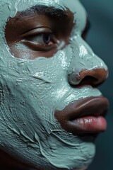 Poster - Close up of a person wearing a face mask. Suitable for healthcare and pandemic related concepts