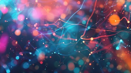 Poster - A blurry image of a bunch of lights. Suitable for abstract backgrounds