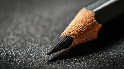 Poster - Close up of a pencil on a table. Suitable for educational and office concepts