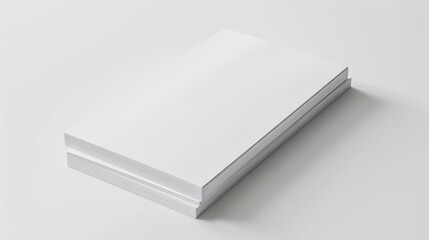 Poster - Stack of white books on a table, suitable for educational or office concepts