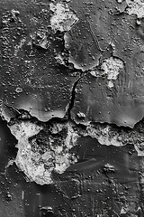 Poster - Detailed black and white photo of peeling paint. Perfect for backgrounds or textures