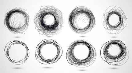 Poster - Simple hand drawn scribbles on a plain white background. Perfect for adding a creative touch to any project
