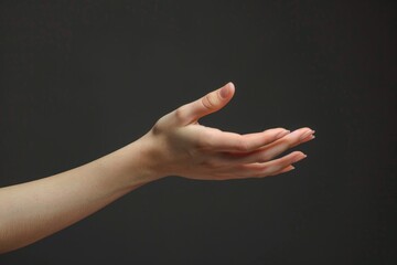 Poster - A woman's hand reaching out for something, suitable for various concepts and designs