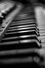 Poster - Detailed view of piano keys, perfect for music concepts
