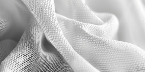 Poster - Detailed black and white photo of a white fabric. Perfect for background or texture use