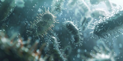 Poster - Close up of a plant with water droplets, suitable for nature-themed projects