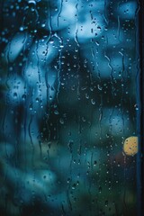 Poster - Raindrops on a window, perfect for weather-related projects