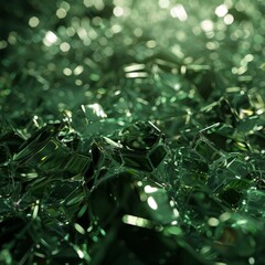 Sticker - dew drops on a green leaf