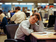 Stressed Employee Sleeping at Desk