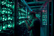 © Connect Images AI - Technician inspecting server racks in a data center.