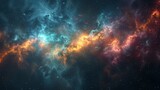 Fototapeta Kosmos - Colorful Space With Stars and Clouds