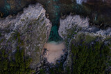 Fototapeta Dziecięca - Aerial top view of Anse bouteille during sunset in Rodrigues island	
