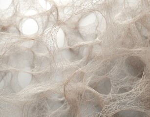 A close up of a white mesh that is made out of yarn. Generative AI.