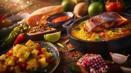 Brazilian food. cuzcuz, cous cous, cassava, farofa, feijoada, considered the country's national dish, and regional foods such as beiju, feijão tropeiro, vatapá, moqueca capixaba, polenta and acarajé