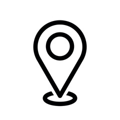 Wall Mural - location pin black line vector icon, map pointer