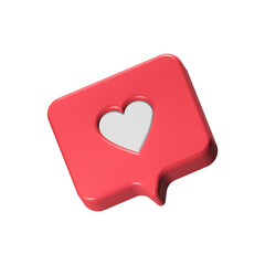 Fototapete - love icon chat bubble symbol red 3d