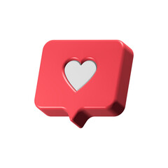 Poster - love icon chat bubble symbol red 3d
