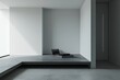 Minimalist white wall design with simplicity at its core, Day light with perfect shadow on the wall