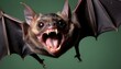 A Bat With Sharp Fangs Protruding From Its Mouth