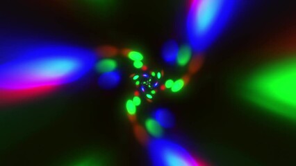 Poster - Animated neon glowing bokeh light frame. Colorful laser show seamless loop 4K border. Futuristic light effect. VJ backdrop for club, show, music video, presentation. Glow swirl design