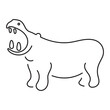 hippopotamus icon isolated on white background, vector illustration.