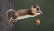 A Flying Squirrel With Its Claws Gripping A Nut Ti