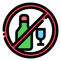 Poster - no alcohol icon