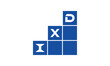 IXD initial letter financial logo design vector template. economics, growth, meter, range, profit, loan, graph, finance, benefits, economic, increase, arrow up, grade, grew up, topper, company, scale