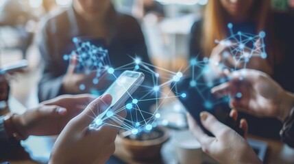 Poster - Telecommunication Digital Device Networking Concept   AI generated illustration