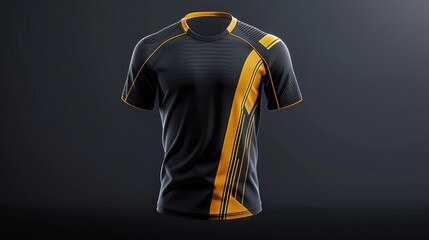 A fabric textile design tailored for sports t-shirts or soccer jerseys, featuring a mockup uniform front view