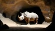 A Rhinoceros In A Cave Upscaled 9