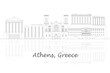 Outline Skyline panorama of city of Athens, Greece - vector illustration