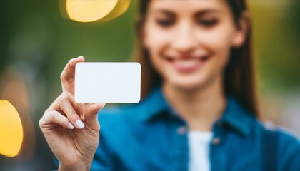 Succesful Entrepreneur holding a White Business Card - Business Card Mockup - Greetings Card for Personal Promotion