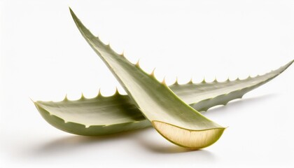 organic aloe vera fresh leaf isolated on white background